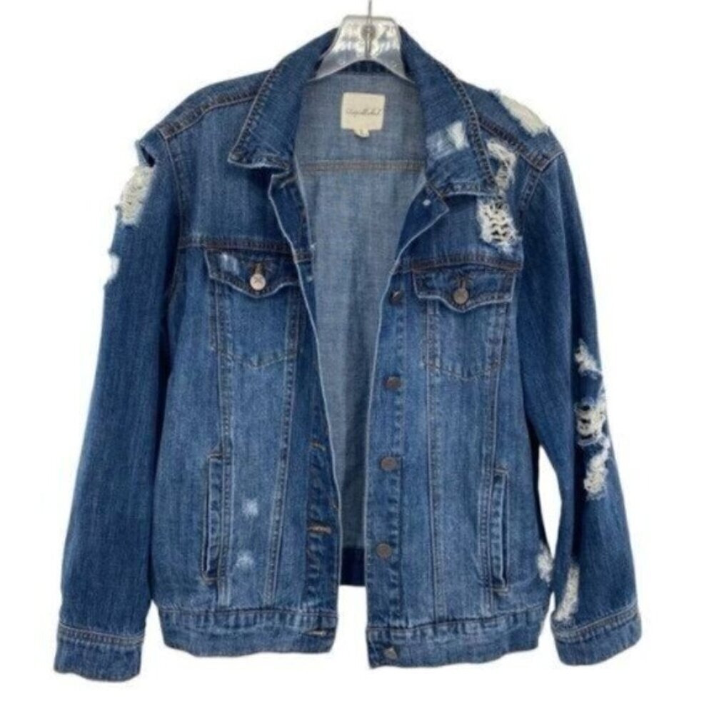 Unpublished Women’s Distressed Destroyed Denim Jean Jacket - Picture 2 of 10